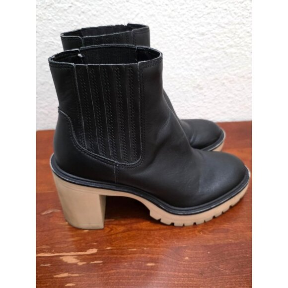 Dolce Vita Black Heeled Ankle Boots Elastic Side Panels Women's Size 8 - Picture 3 of 8